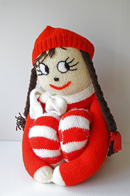 【クリスマス】北欧ヴィンテージ/手編み/お座りニッセ/女の子/SOLD OUT