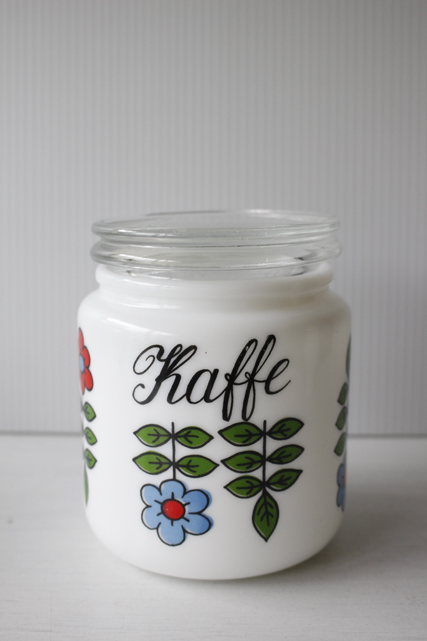 北欧ヴィンテージ/ミルクガラスのキャニスター/Kaffe/SOLD OUT