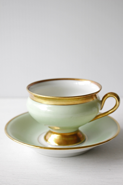 北欧ヴィンテージ/koebenhavns Porcelaensmaleri/デミタスカップ＆ソーサー/ミントカラー/SOLD OUT