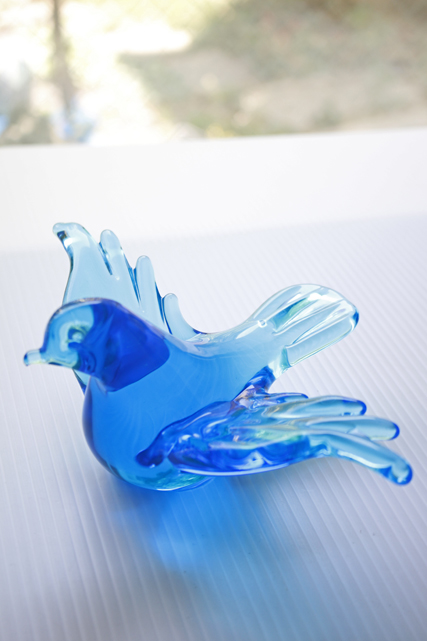 北欧ヴィンテージ/スウェーデン製/ガラスのオブジェ/青い鳥/No.1/SOLD OUT