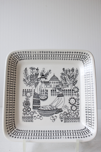 北欧ヴィンテージ/ARABIA/エミリア/スクエアプレート（大）