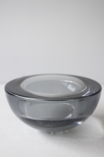 北欧ヴィンテージ/iittala（イッタラ）/Ballo/キャンドルホルダー/クリアグレー