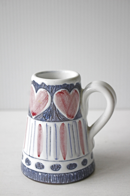 北欧ヴィンテージ/LAHOLM/持ち手つき花瓶/ハートモチーフ/SOLD OUT