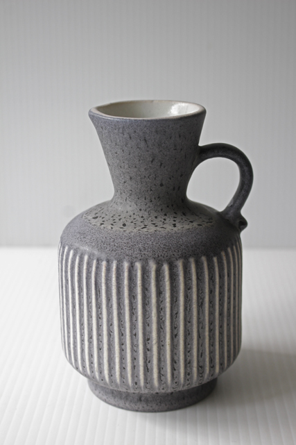 北欧ヴィンテージ/持ち手つきオブジェベース/縦ストライプ/SOLD OUT