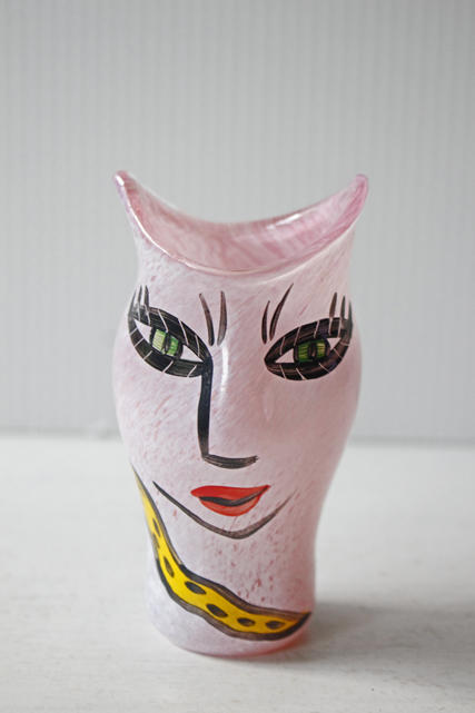 北欧ヴィンテージ/KOSTA BODA/ウルリカ/ペイントガラスの花瓶