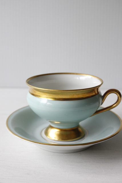 北欧ヴィンテージ/koebenhavns Porcelaensmaleri/デミタスカップ＆ソーサー/パステルブルー/SOLD OUT