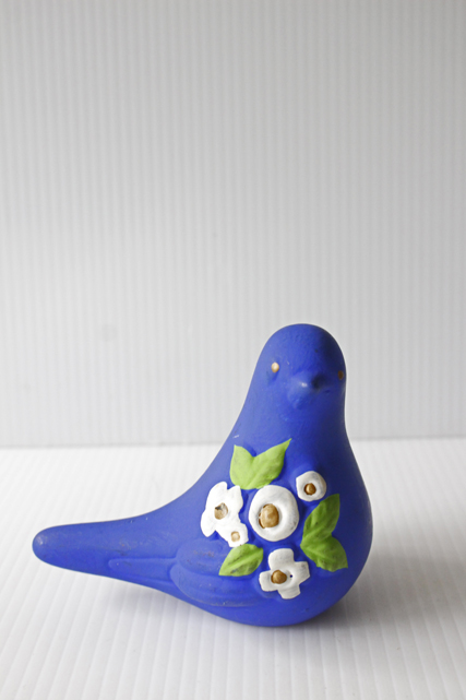 北欧ヴィンテージ/Rosa Ljung/オブジェ/小鳥/コバルトブルー/SOLD OUT