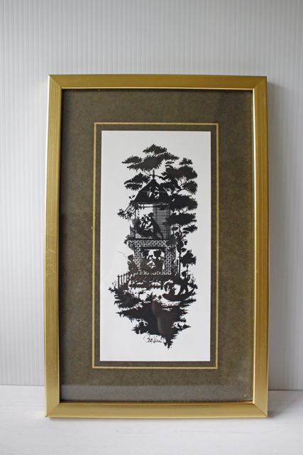 北欧ヴィンテージ/Bjorn Wiinblad（ヴョルン・ウィンブラッド）/額絵（影絵）/夏/SOLD OUT