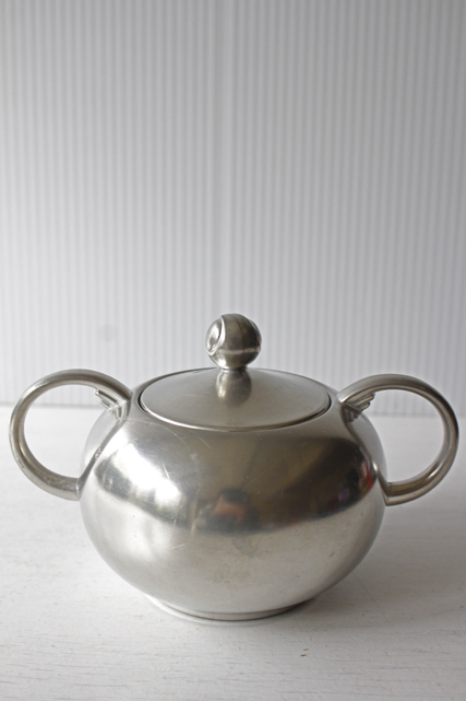 北欧ヴィンテージ/オランダ製/Royal Holland PewterDaalderop/ピューター/シュガーポット