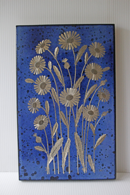 北欧ヴィンテージ/GUSTAVSBERG/陶板の壁掛け/フラワーモチーフ/SOLD OUT