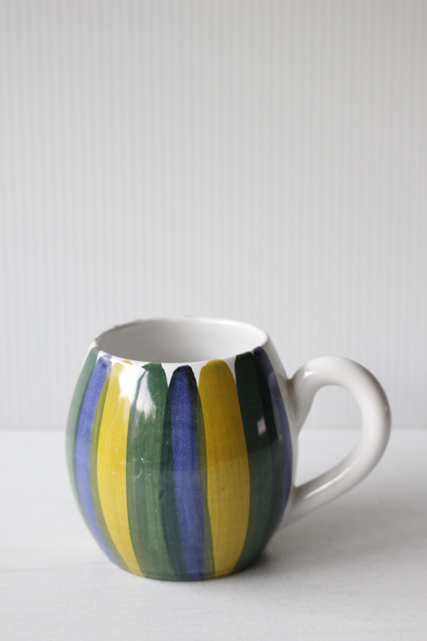 北欧ヴィンテージ/Bangholm/マグカップ/ストライプグリーン/SOLD OUT