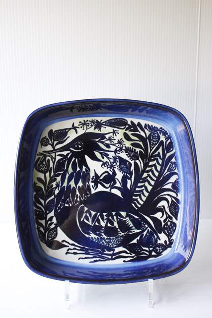 大サイズ！北欧ヴィンテージ/Royal Copenhagen/テネラ/角皿/青い鳥（22×22cm）/SOLD OUT