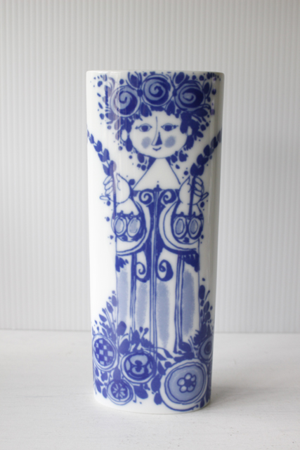 北欧ヴィンテージ/Bjorn Wiinblad（ヴョルン・ウィンブラッド）/オーバル花瓶/花を持つ女性/SOLD OUT