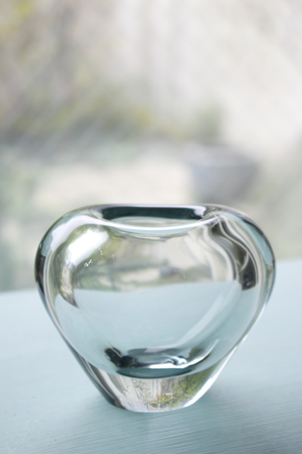 北欧ヴィンテージ/Holmegaard（ホルムゴー）/花瓶/クリアグレー/SOLD OUT