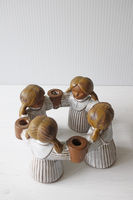 ドイツヴィンテージ/キャンドルホルダー/4人の少女が輪になって/SOLD OUT