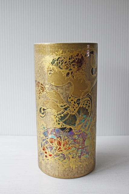 北欧ヴィンテージ/Bjorn Wiinblad/花瓶/金彩×玉虫色/SOLDOUT