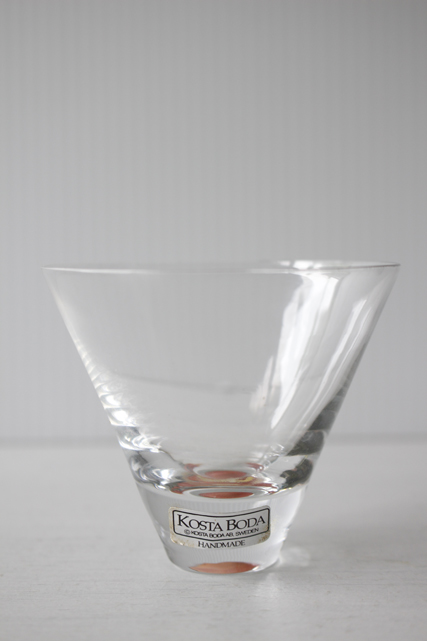 未使用！北欧ヴィンテージ/KOSTA BODA/カクテルグラス/レッド/SOLD OUT