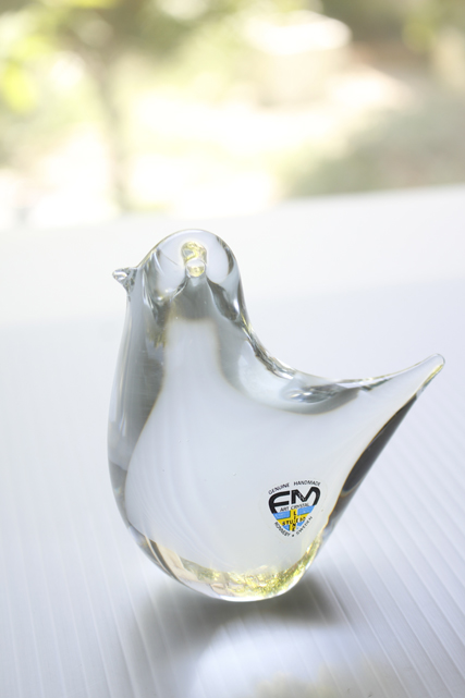 北欧ヴィンテージスウェーデン製/ガラスのオブジェ/クリアカラーの鳥/SOLD OUT