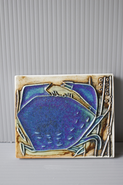 北欧ヴィンテージ/ARABIA/Brita Hellimo/ミニ陶板/カニ/SOLD OUT