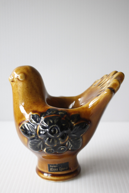 北欧ヴィンテージ/Rosa Ljung/オブジェ/小鳥/ライトブラウン/SOLD OUT