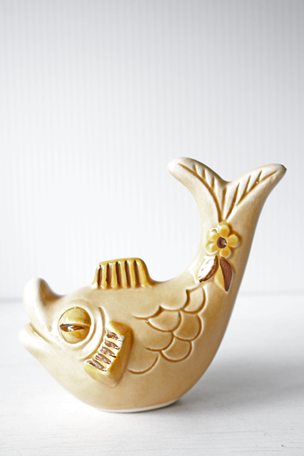 北欧ヴィンテージ/Rosa Ljung/陶器のオブジェ/ユニークなお魚さん/SOLD OUT