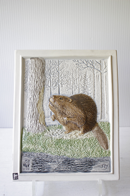 レア！北欧ヴィンテージ/jie gantofta社/陶板の壁掛け/ビーバー/SOLD OUT