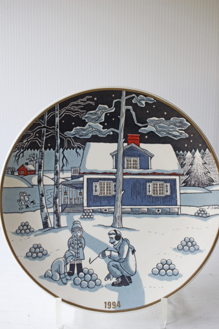 北欧ヴィンテージ/ARABIA（アラビア）/クリスマスプレート/1994年