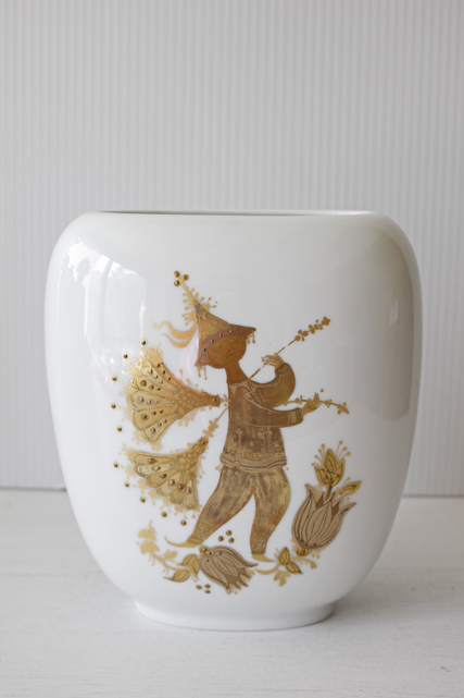 北欧ヴィンテージ/Bjorn Wiinblad（ヴョルン・ウィンブラッド）/フラワーベース/金彩/SOLD OUT