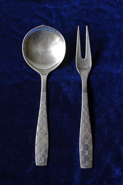 北欧ヴィンテージ/DANSK/Jens.H.Quistgaard/Stjerne/サービングスプーン＆フォーク