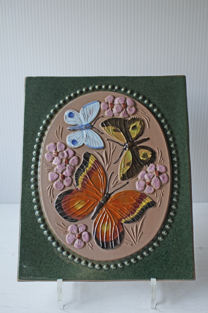 ボタニカルウエディング jie gantofta 陶板の壁掛け 蝶々 バタフライ