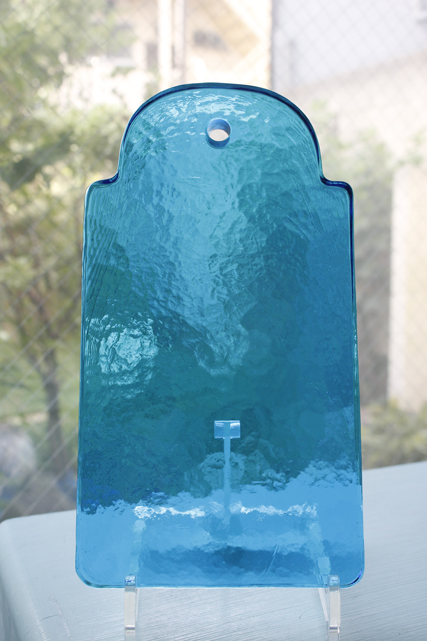 北欧ヴィンテージ/ガラス製のカッティングボード/アクアブルー/SOLDOUT