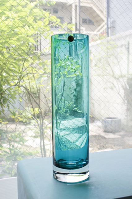 北欧ヴィンテージ/Riihimaen Lasi/花瓶/ピーコックグリーン/SOLD OUT