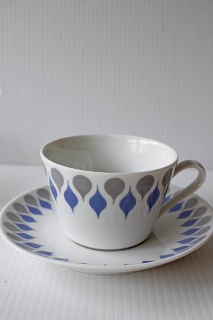 北欧ヴィンテージ/Lyngby Porcelain/ティーカップ＆ソーサー/ドロップ/SOLD OUT