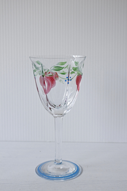 未使用！北欧ヴィンテージ/Orrefors社/ワイングラス/手描きのお花/SOLD OUT