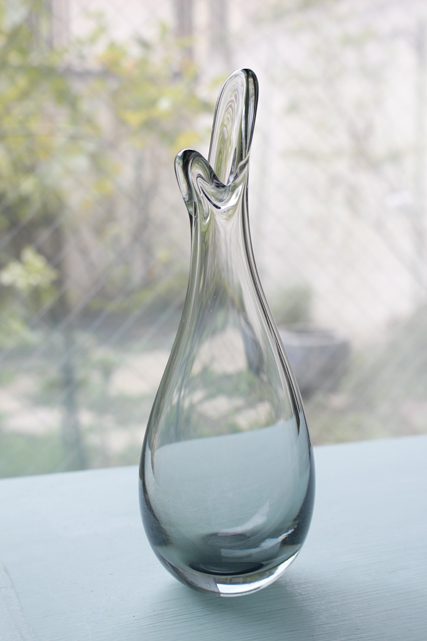 北欧ヴィンテージ/Holmegaard（ホルムゴー）/Beakvase/スモーキーグレー/SOLD　OUT