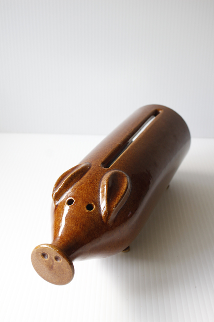 北欧ヴィンテージ/デンマーク製/陶器のサラミカバー/ブタさん/ブラウン/SOLD OUT