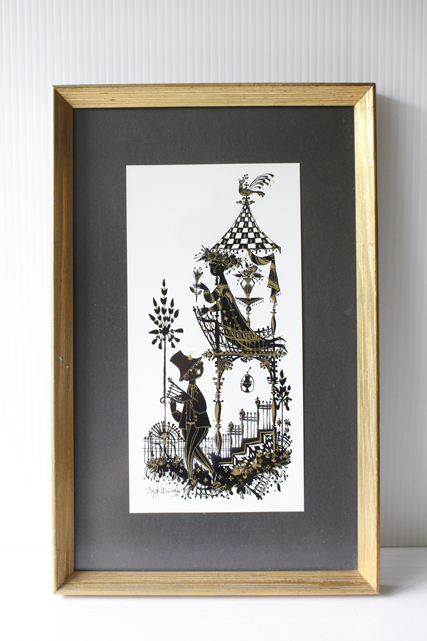 北欧ヴィンテージ/Bjorn Wiinblad（ヴョルン・ウィンブラッド/影絵/ベランダのカップル/SOLD OUT