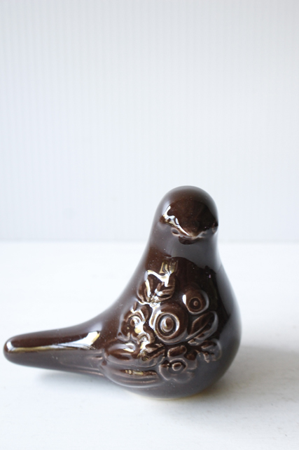 北欧ヴィンテージ/Rosa Ljung/オブジェ/小鳥とお花/ブラウン/No.2/SOLD OUT