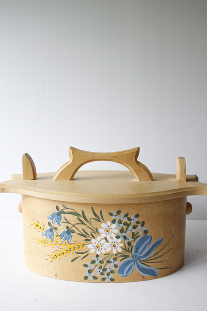 ヴィンテージのお裁縫箱/ナチュラル×ハンドペイント/SOLDOUT