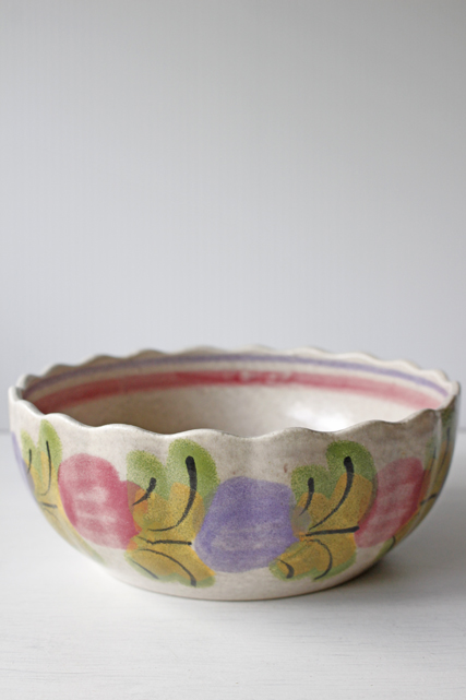 フランス製/スカラップボウル/ハンドペイントのお花/Φ17.5cm/SOLD OUT