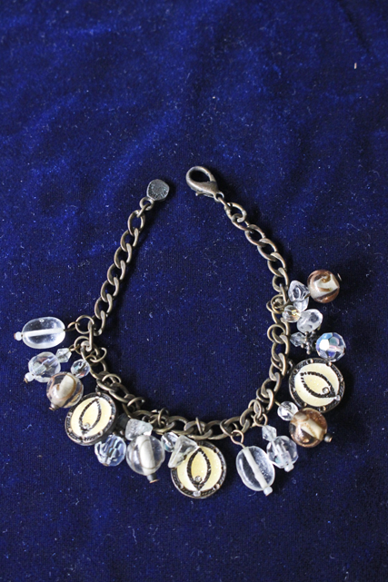 北欧アクセサリー/ヴィンテージブレスレット/イエローモチーフ