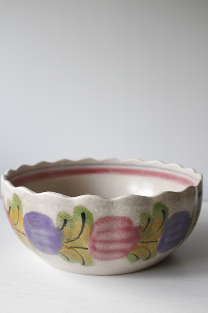 フランス製/スカラップボウル/ハンドペイントのお花/Φ20cm/SOLD OUT