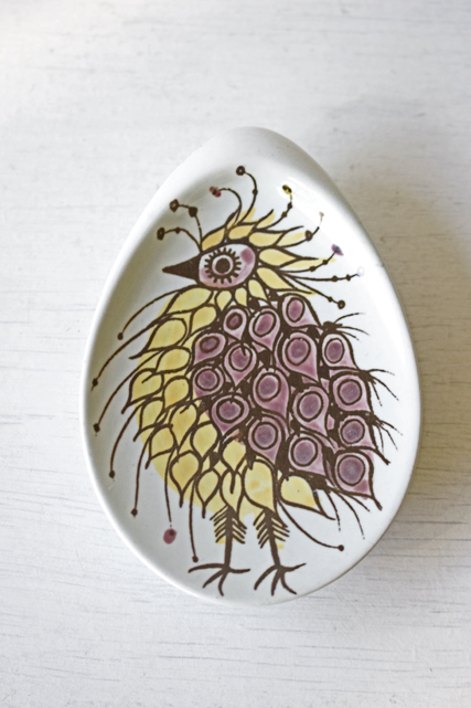 北欧ヴィンテージ/Aluminia/Royal Copenhagen/テネラ/鳥の小皿/イエロー/SOLDOUT