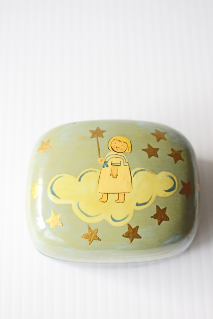 北欧ヴィンテージ/フィンランド工芸/Asta pulkkinen/ハンドペイントの木箱/SOLD OUT