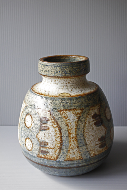 北欧ヴィンテージ/Soholm/花瓶/ベージュ×ブルーグリーン/SOLD OUT