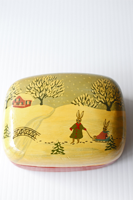 北欧ヴィンテージ/フィンランド工芸/Asta pulkkinen/ハンドペイントの木箱/SOLD OUT