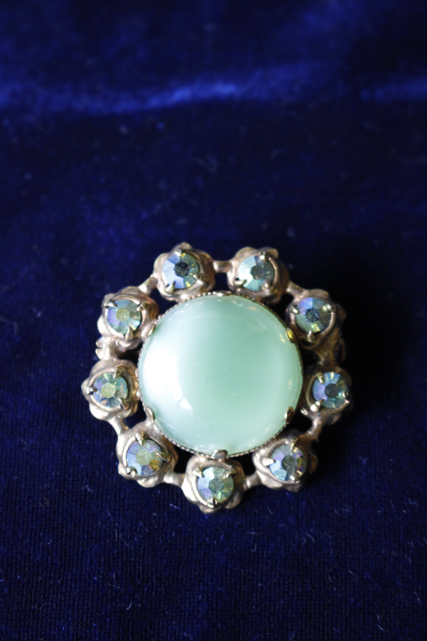 北欧アクセサリー/ヴィンテージブローチ/パステルブルーのお花/SOLD OUT