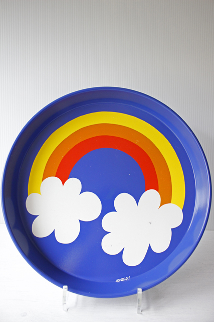 北欧ヴィンテージ/デンマーク製/スチールトレイ/虹と雲/SOLD OUT
