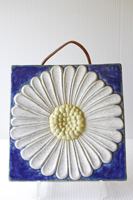 北欧ヴィンテージ/EGO社/陶板の壁掛け/マーガレット