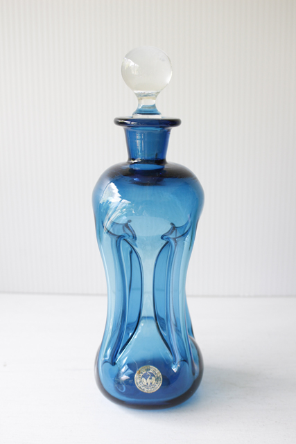 北欧ヴィンテージ/Holmegaard/Kluk Kluk/ガラスボトル/セルリアンブルー/SOLD OUT